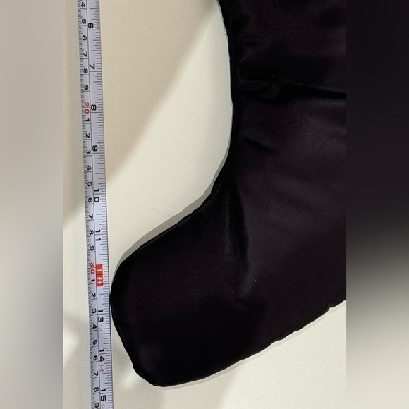 NWOT MAC Cosmetics Holiday Collection Black Satin Bow Christmas Stocking - Picture 5 of 7